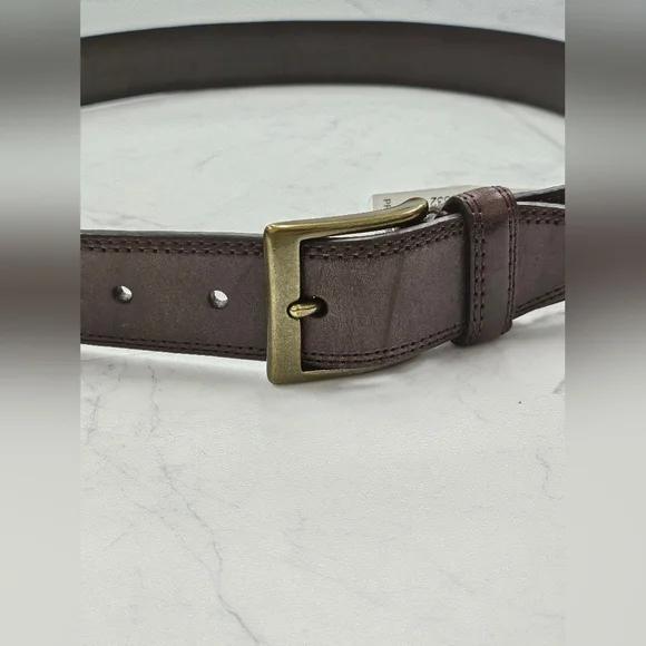 (JZ-98) John Varvatos 35MM Feather Edge Belt In Brown